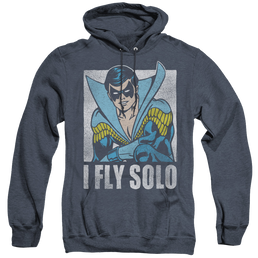 Nightwing Fly Solo - Heather Pullover Hoodie Heather Pullover Hoodie Nightwing   