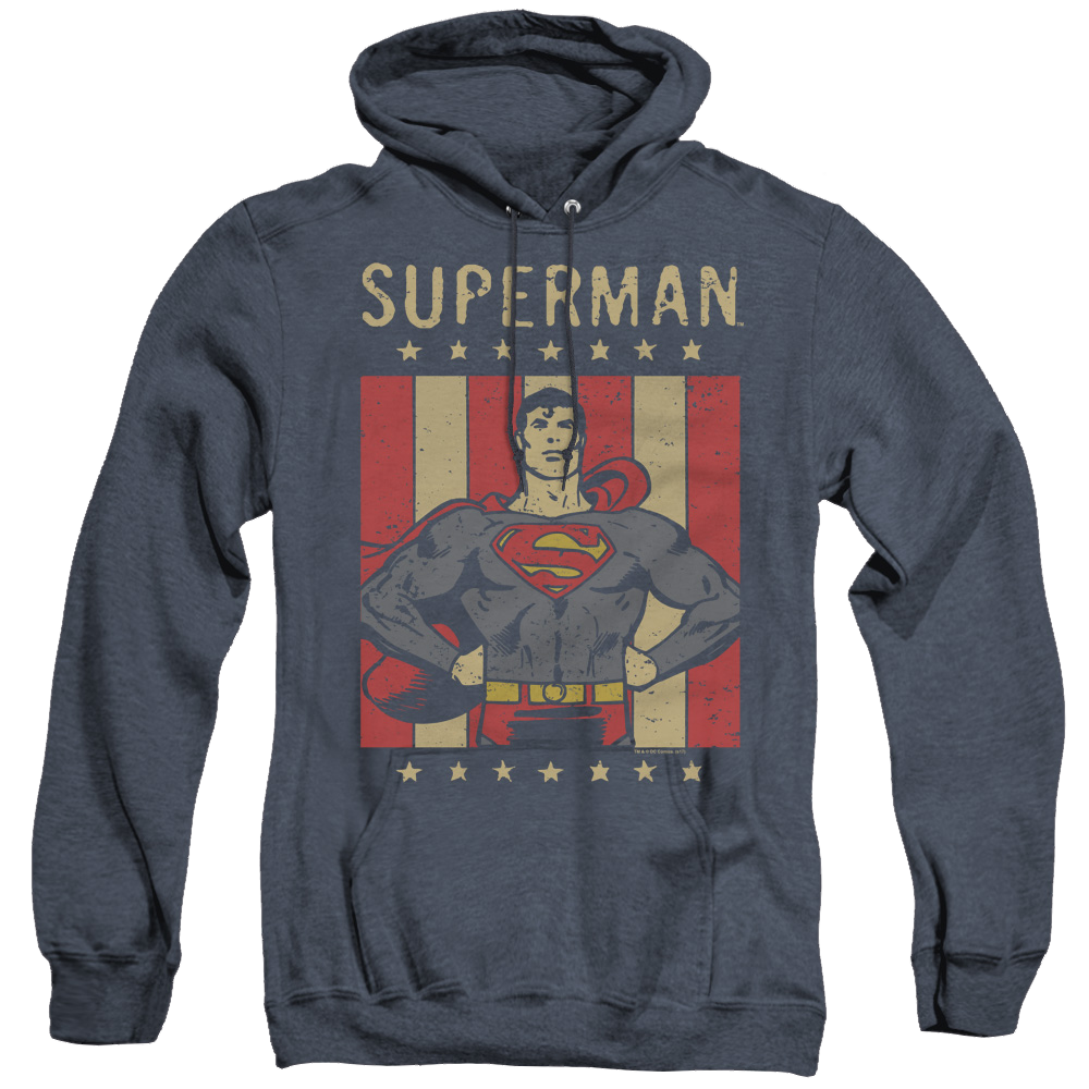 Superman Retro Liberty - Heather Pullover Hoodie Heather Pullover Hoodie Superman   