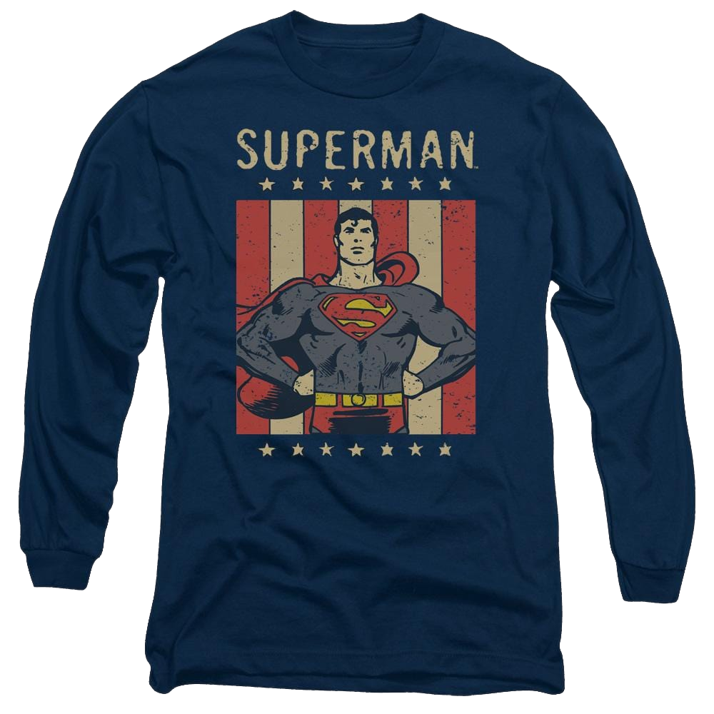 DC Comics Retro Liberty - Men's Long Sleeve T-Shirt Men's Long Sleeve T-Shirt Superman   