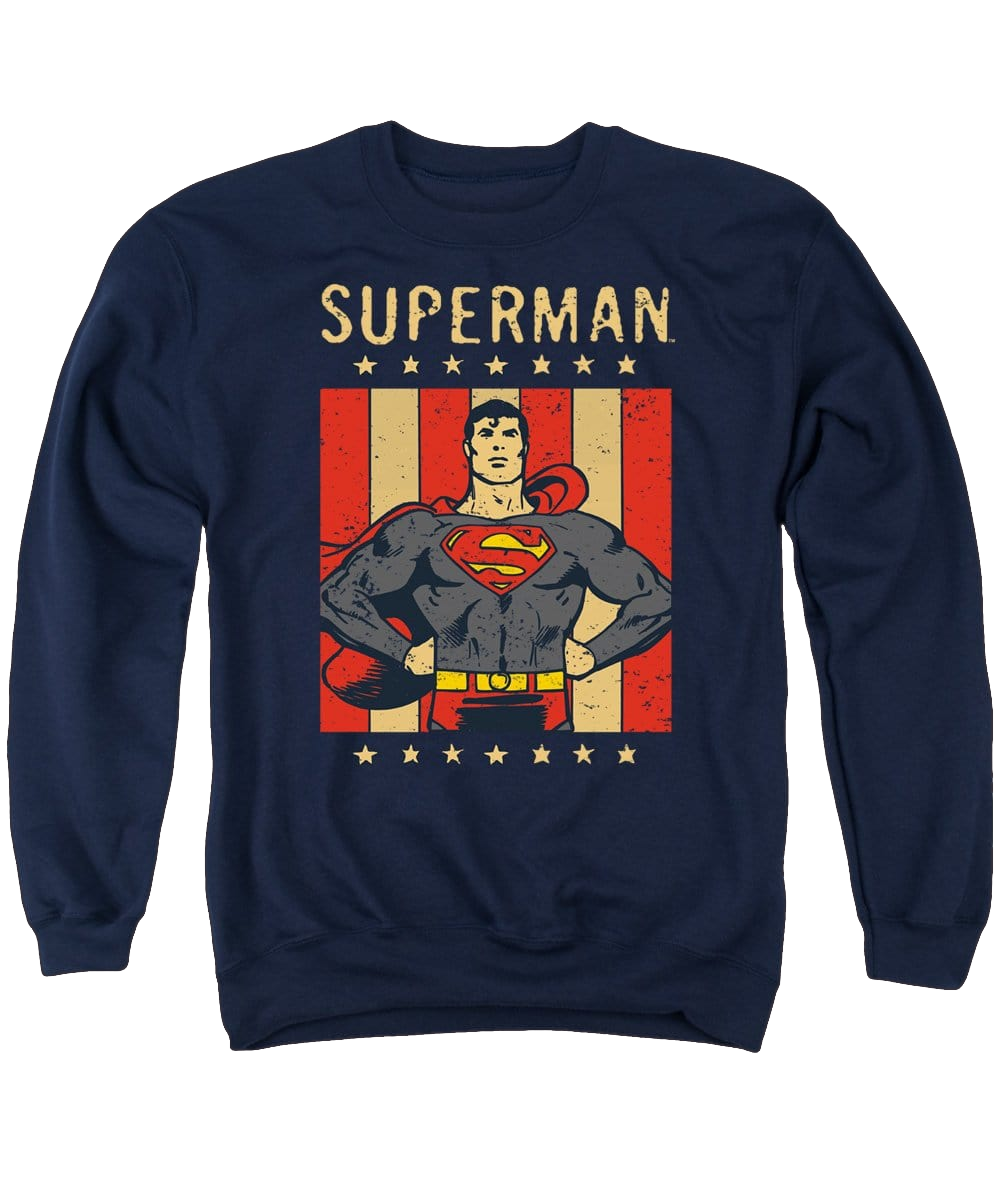 DC Comics Retro Liberty - Men's Crewneck Sweatshirt Men's Crewneck Sweatshirt Superman   