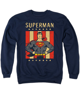 DC Comics Retro Liberty - Men's Crewneck Sweatshirt Men's Crewneck Sweatshirt Superman   