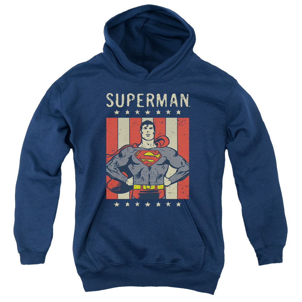 Superman Retro Liberty - Youth Hoodie Youth Hoodie (Ages 8-12) Superman   