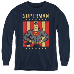 Superman Retro Liberty - Youth Long Sleeve T-Shirt Youth Long Sleeve T-Shirt Superman   