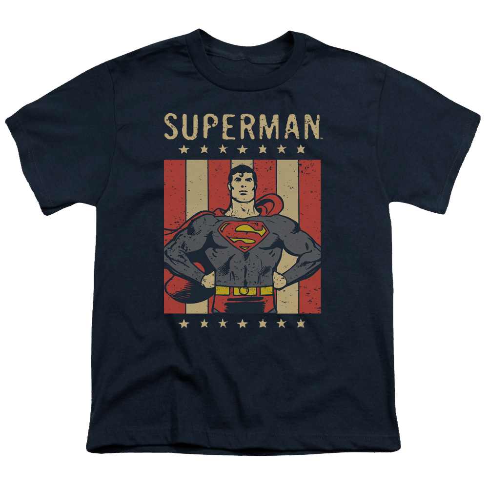 Superman Retro Liberty - Youth T-Shirt Youth T-Shirt (Ages 8-12) Superman   