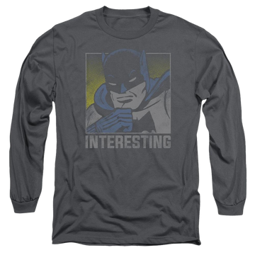 Charcoal men's long sleeve t-shirt with DC Comics Interesting graphic