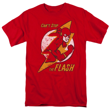 Red men's regular fit t-shirt with Flash Bolt graphic