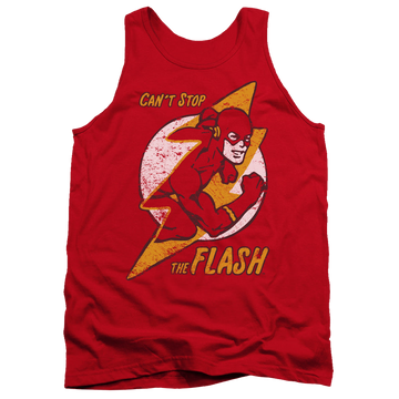 Red men's tank with Flash Bolt graphic