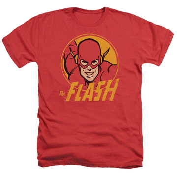 Red men's heather t-shirt with Flash Circle graphic