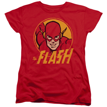 Red women's t-shirt with Flash Circle graphic