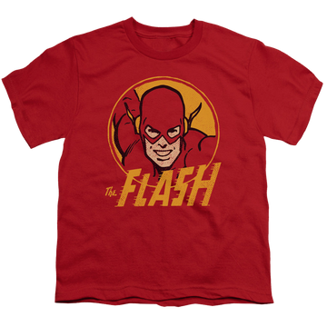 Red youth t-shirt for ages 8 to 12 with Flash Circle graphic