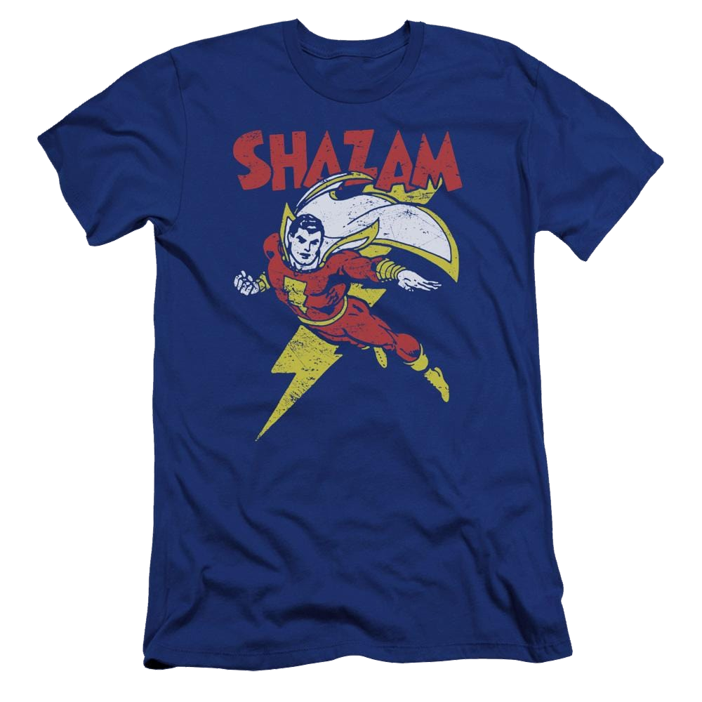 DC Comics Lets Fly - Men's Premium Slim Fit T-Shirt Men's Premium Slim Fit T-Shirt Shazam   