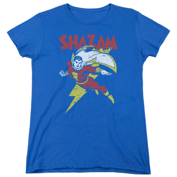Royal women's t-shirt with Shazam DC Comics Lets Fly graphic