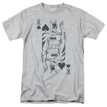 Athletic heather men's regular fit t-shirt with Batman DC Comics Bat Card graphic