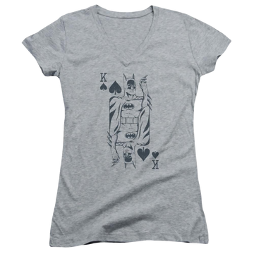 DC Comics Bat Card - Juniors V-Neck T-Shirt Juniors V-Neck T-Shirt Batman   