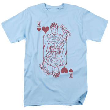 Light blue men's regular fit t-shirt with Superman Super Card graphic