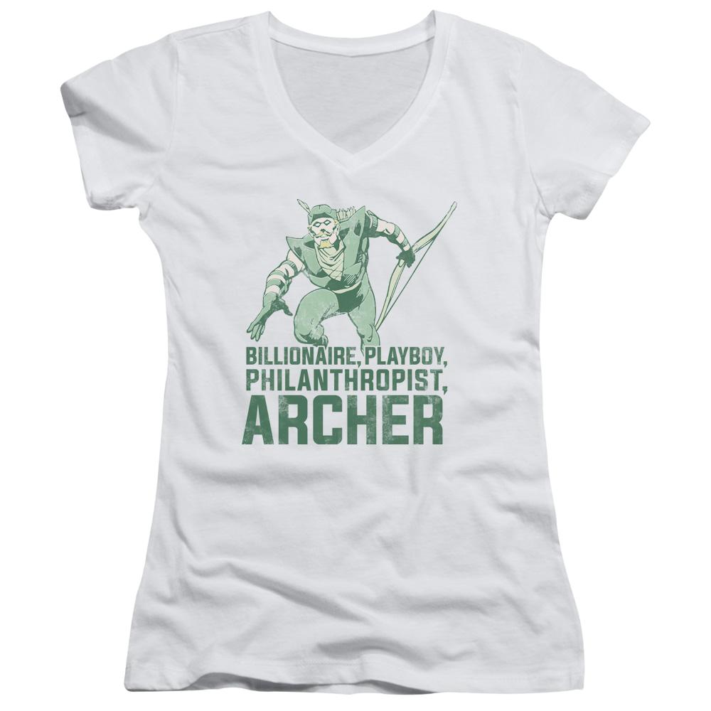 DC Comics Archer - Juniors V-Neck T-Shirt Juniors V-Neck T-Shirt Green Arrow   