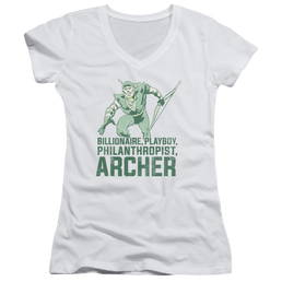 DC Comics Archer - Juniors V-Neck T-Shirt Juniors V-Neck T-Shirt Green Arrow   