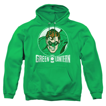 Kelly green pullover hoodie with Green Lantern Lantern Circle graphic