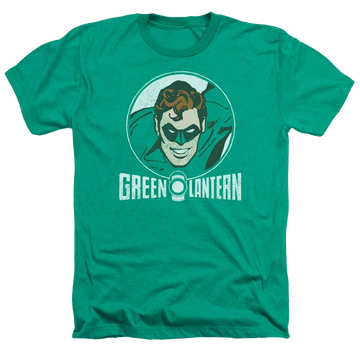 Kelly green men's heather t-shirt with Green Lantern DC Comics Lantern Circle graphic