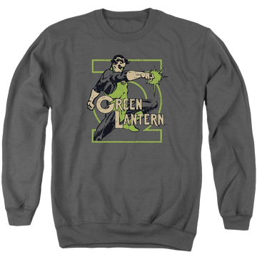 Charcoal men's crewneck sweatshirt with Green Lantern DC Comics Ring Power graphic