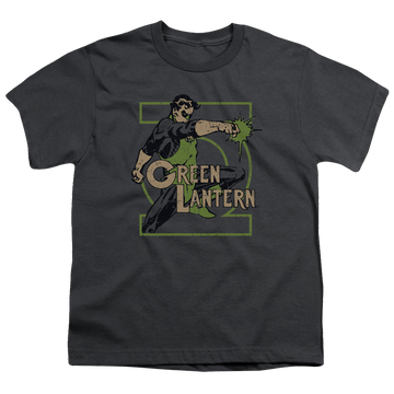 Charcoal youth t-shirt for ages 8 to 12 with Green Lantern Ring Power graphic