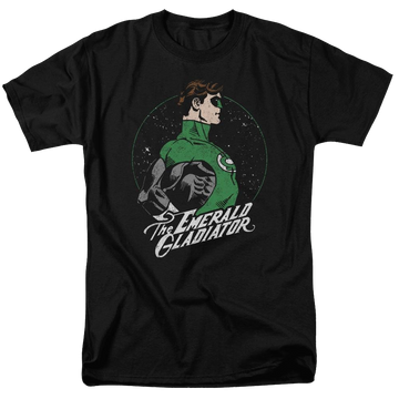 Black men's regular fit t-shirt with Green Lantern DC Comics Star Gazer graphic