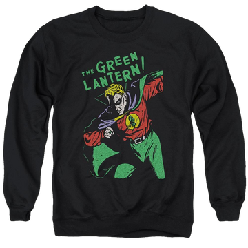 Black men's crewneck sweatshirt with Green Lantern DC Comics First graphic