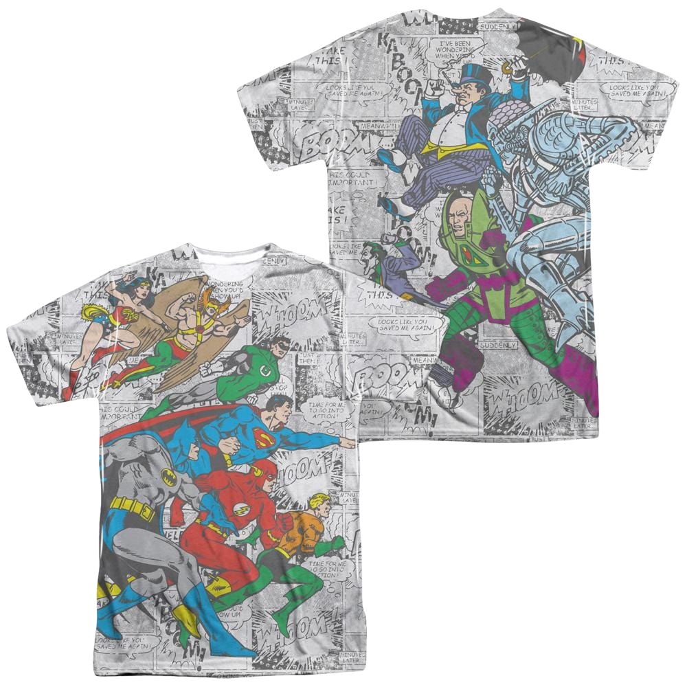 DC Comics Face Off Men's All Over Print T-Shirt Men's All-Over Print T-Shirt Justice League   