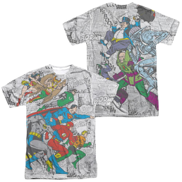 DC Comics Face Off Men's All Over Print T-Shirt Men's All-Over Print T-Shirt Justice League   