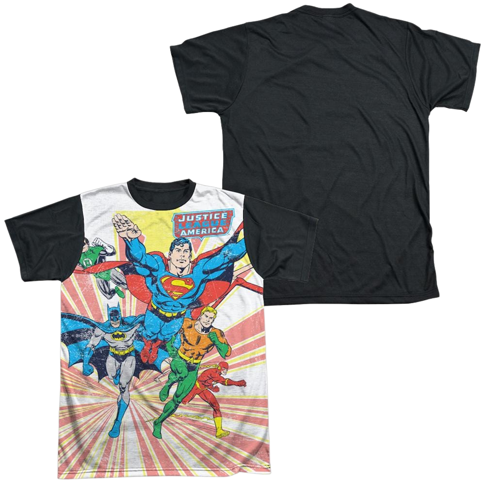DC Comics Coming At You - Men's Black Back T-Shirt Men's Black Back T-Shirt Justice League   