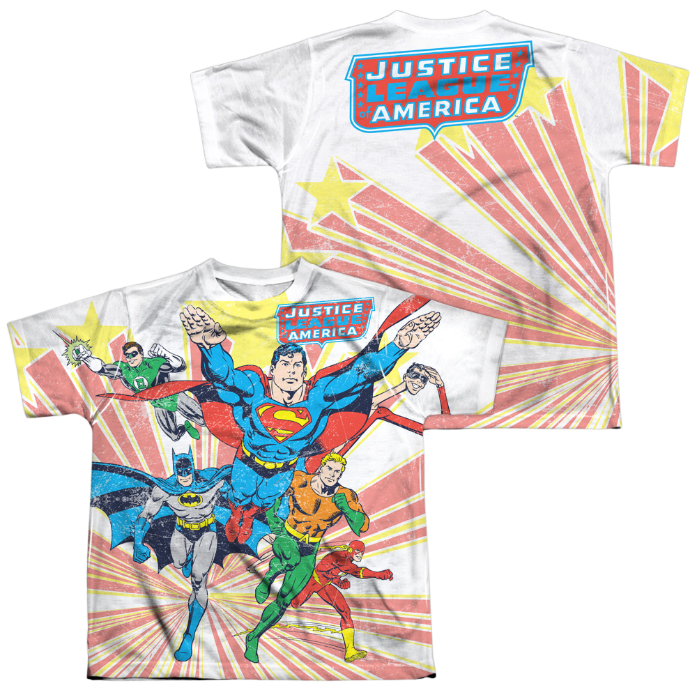 Justice League Coming At You (Front/Back Print) - Youth All-Over Print T-Shirt Youth All-Over Print T-Shirt (Ages 8-12) Justice League   