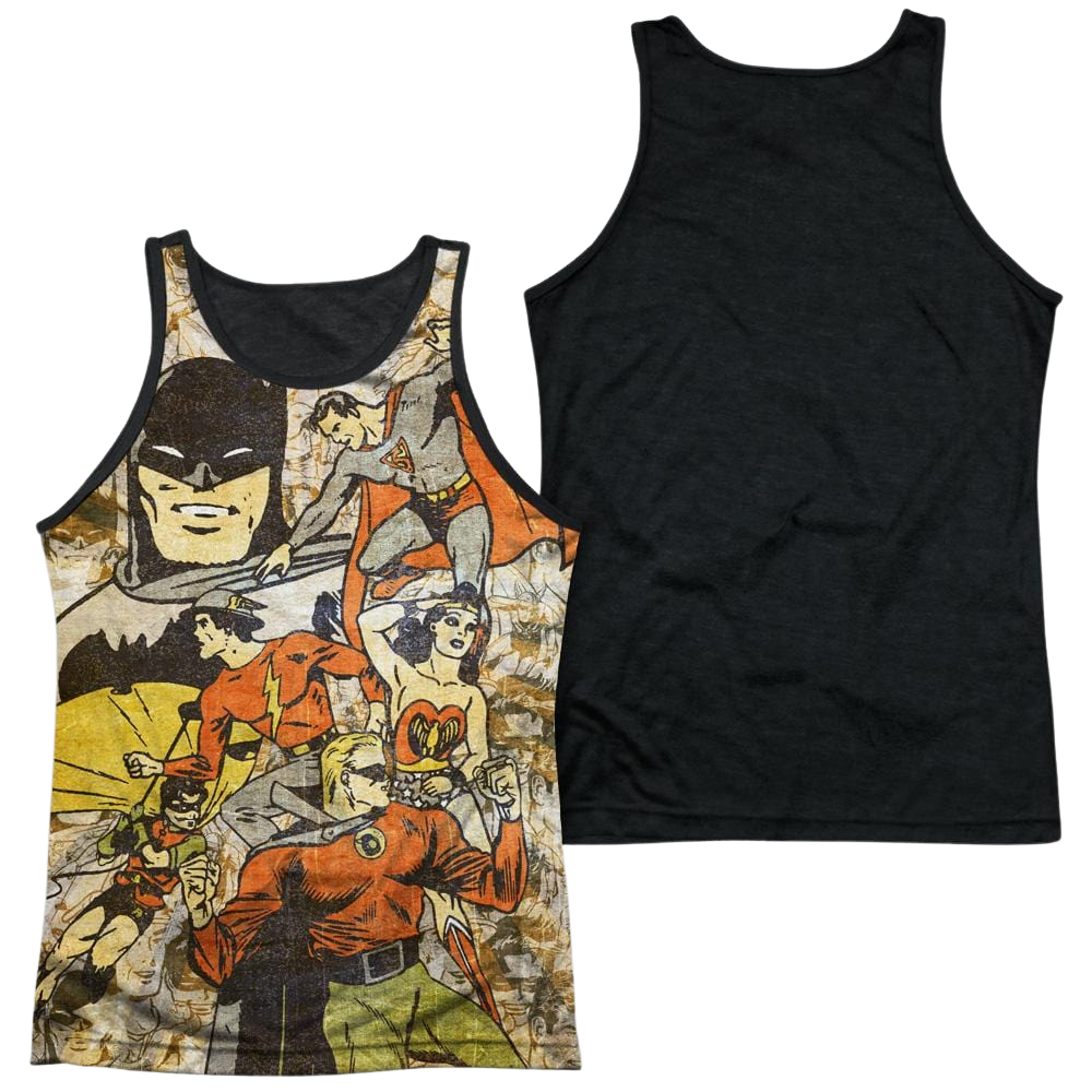 DC Comics All Stars Men's Black Back Tank Men's Black Back Tank Justice League   