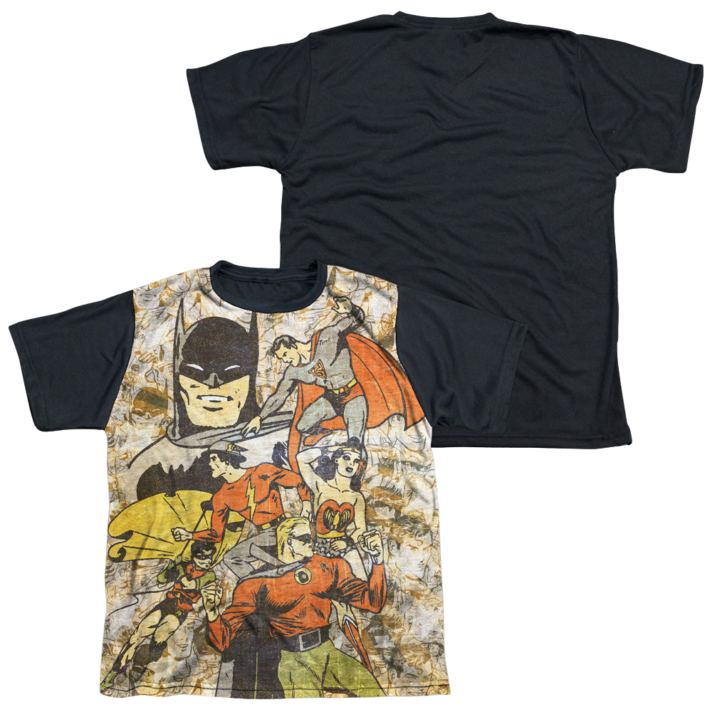 Justice League All Stars - Youth Black Back T-Shirt Youth Black Back T-Shirt (Ages 8-12) Justice League   