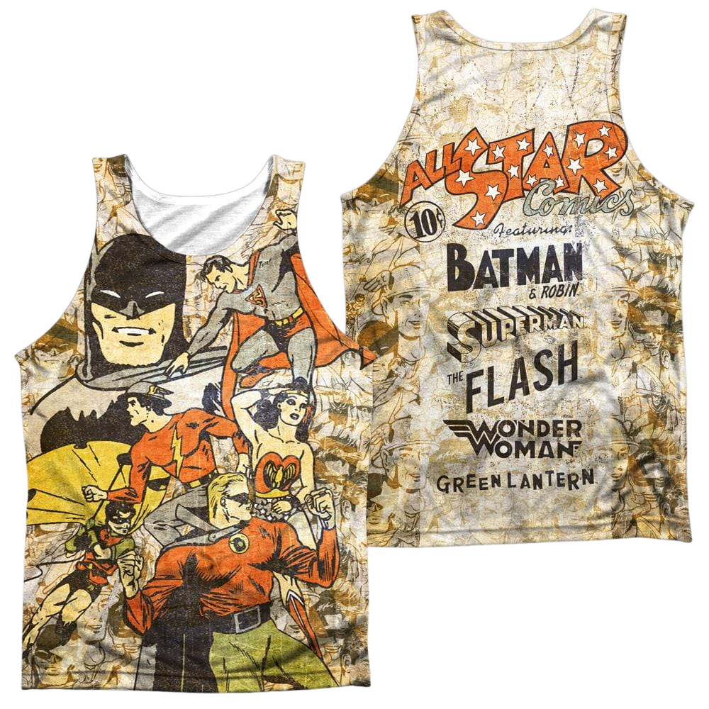 DC Comics All Stars Men's All Over Print Tank Men's All Over Print Tank Justice League   