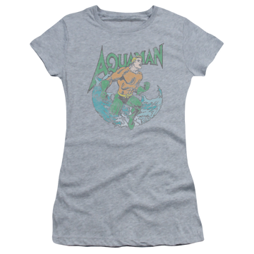 Athletic heather juniors t-shirt with Aquaman Marco graphic