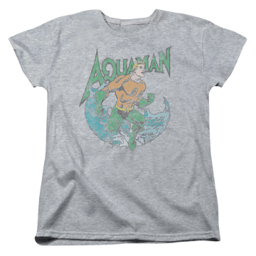 Athletic heather women's t-shirt with Aquaman Marco graphic