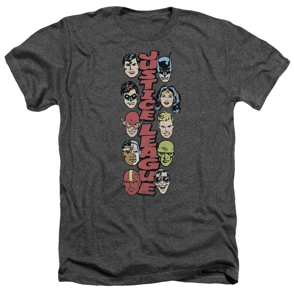 DC Comics Stacked Justice - Men's Heather T-Shirt Men's Heather T-Shirt Justice League   