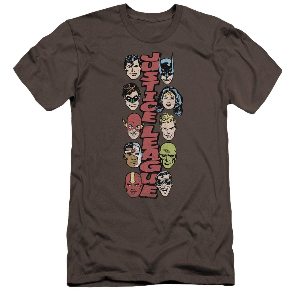DC Comics Stacked Justice - Men's Premium Slim Fit T-Shirt Men's Premium Slim Fit T-Shirt Justice League   