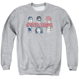 DC Comics Justice Lineup - Men's Crewneck Sweatshirt Men's Crewneck Sweatshirt Justice League   