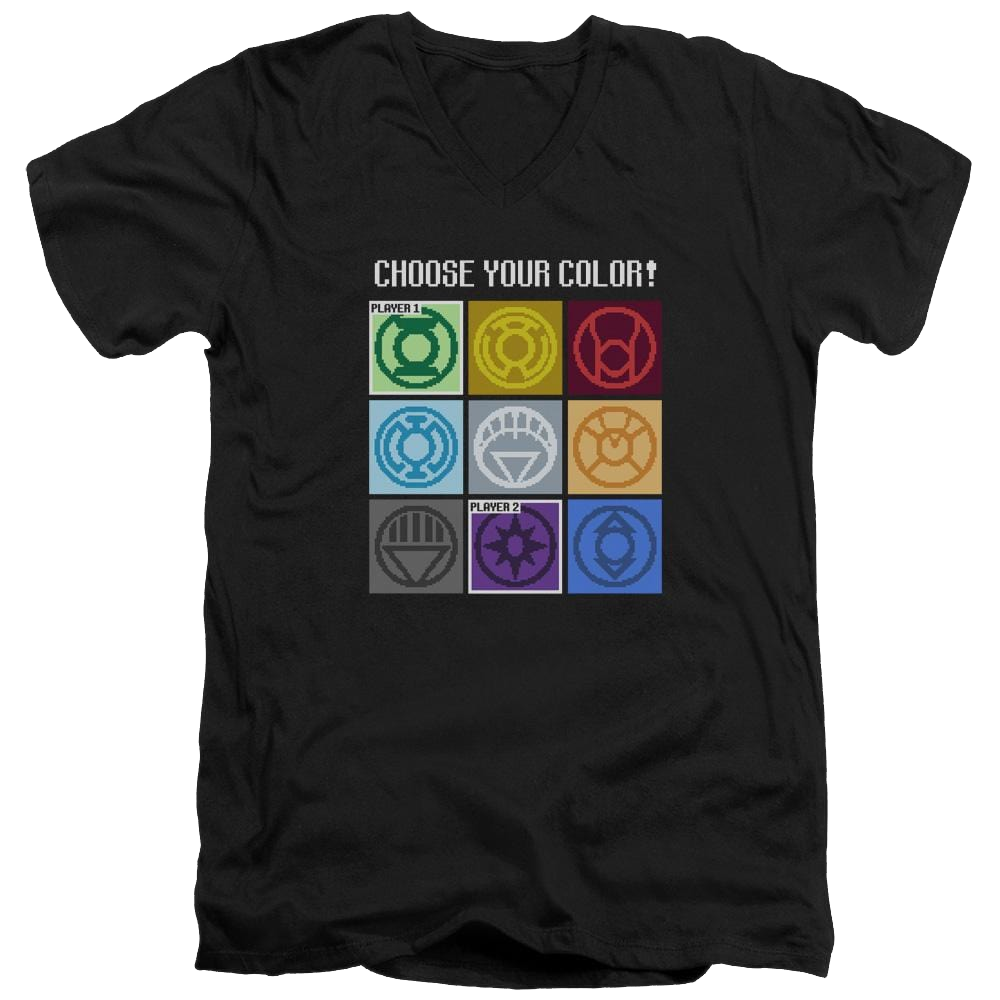 DC Comics Choose Your Color - Men's V-Neck T-Shirt Men's V-Neck T-Shirt Justice League   