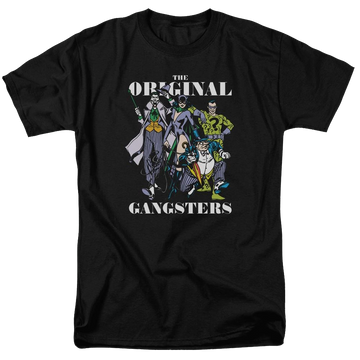 Black men's regular fit t-shirt with DC Comics Original Gangsters graphic