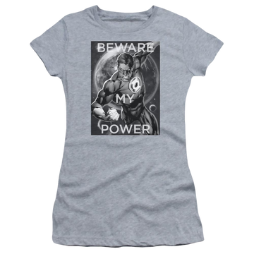 Athletic heather juniors t-shirt with Green Lantern DC Comics Power graphic