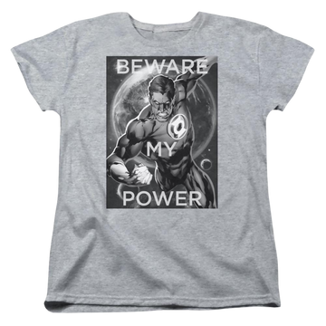 Athletic heather women's t-shirt with Green Lantern DC Comics Power graphic