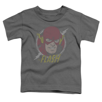 Charcoal toddler t-shirt with The Flash Vintage Voltage graphic