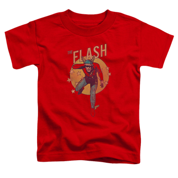 Red toddler t-shirt with The Flash Circle & Stars graphic