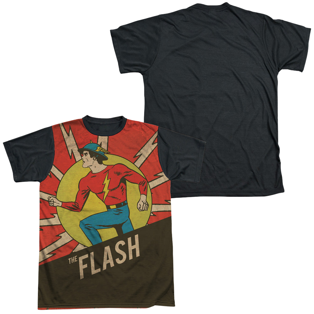 Flash, The Vintage Comic Flash - Men's Black Back T-Shirt Men's Black Back T-Shirt The Flash   