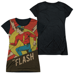 Flash, The Vintage Comic Flash - Juniors Black Back T-Shirt Juniors Black Back T-Shirt The Flash   