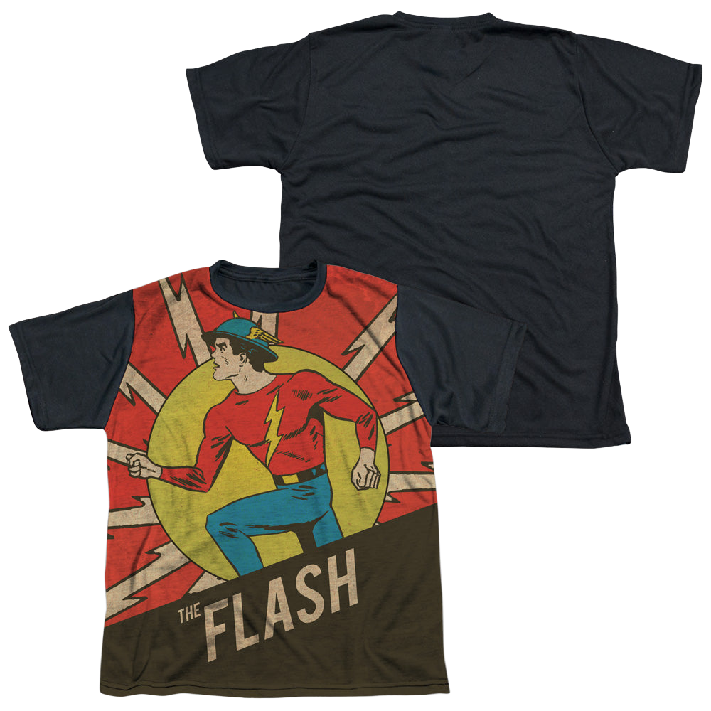 Flash, The Vintage Comic Flash - Youth Black Back T-Shirt Youth Black Back T-Shirt (Ages 8-12) The Flash   