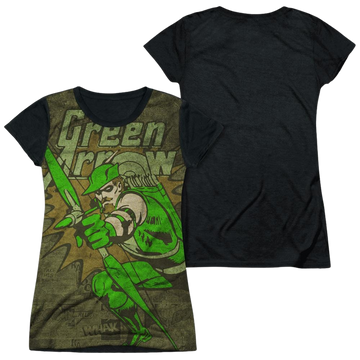 DC Comics Take Aim - Juniors Black Back T-Shirt Juniors Black Back T-Shirt Green Arrow   