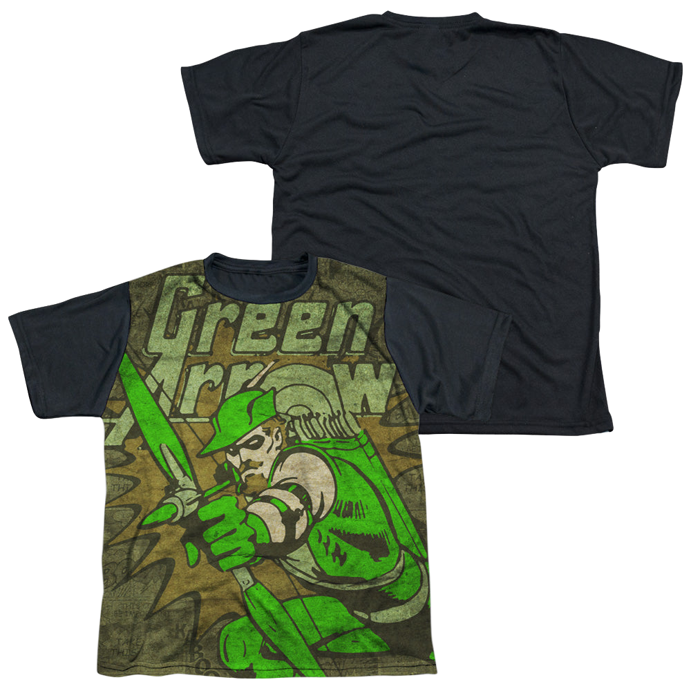 Green Arrow Take Aim - Youth Black Back T-Shirt Youth Black Back T-Shirt (Ages 8-12) Green Arrow   